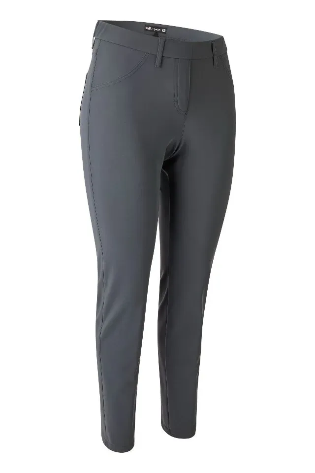 KJ Brand dames broek: Jenny, Donker Grijs, Duitse maten, elastiek in de lenden ( BRA.337)