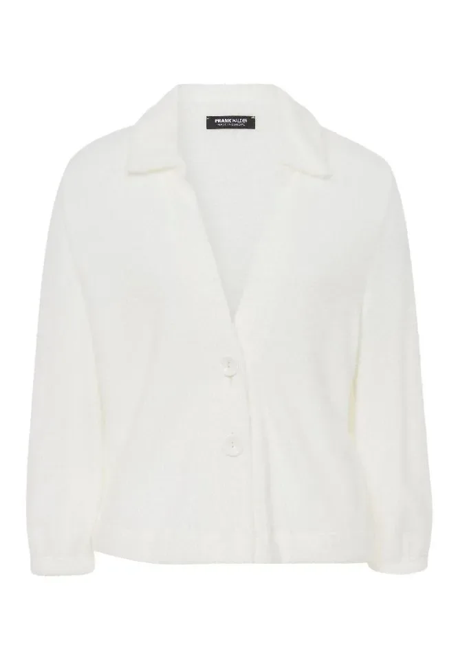 Frank Walder Gilet met knopen: wit ( WAL.72 )