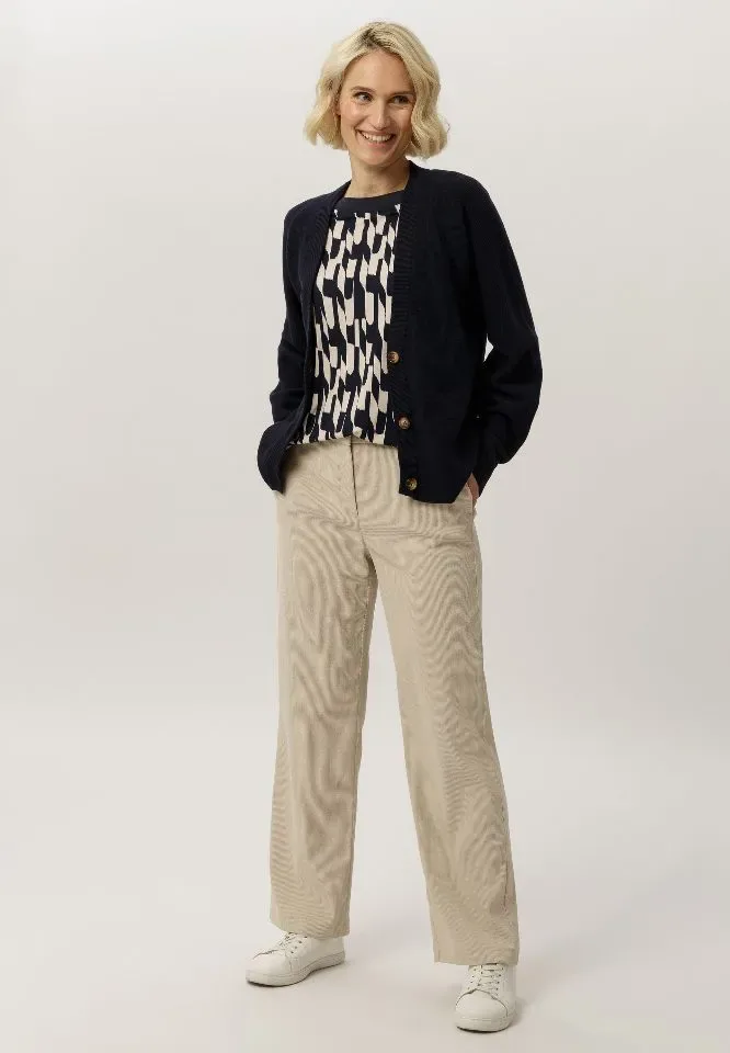 Frank Walder broek: Beige, ribfluweel, Anna ( WAL.70 )