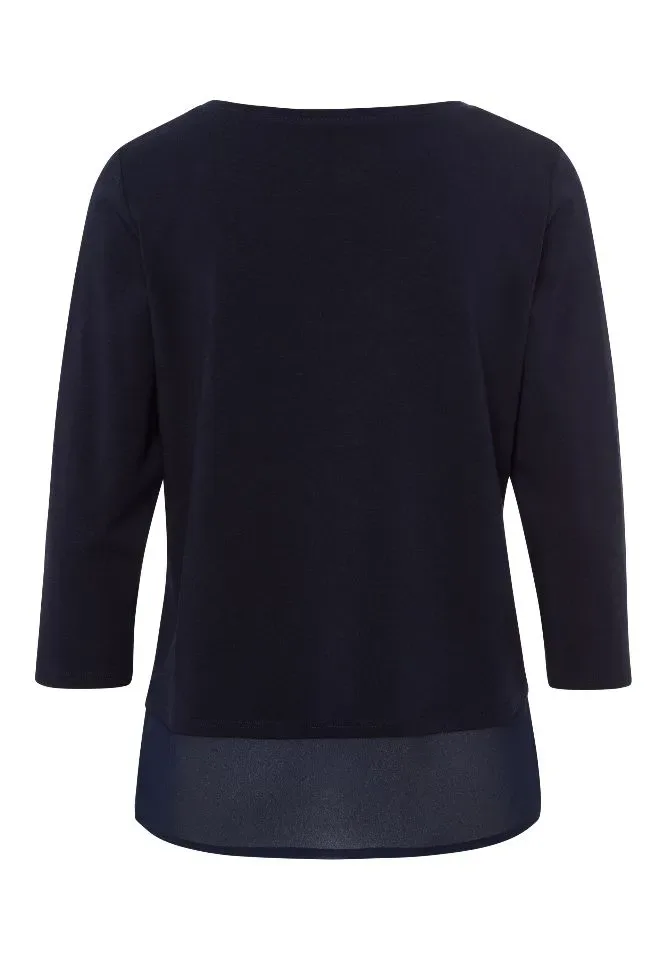 Frank Walder  Dames Shirt: Blauw, 3/4 mouw ( WAL.76 )