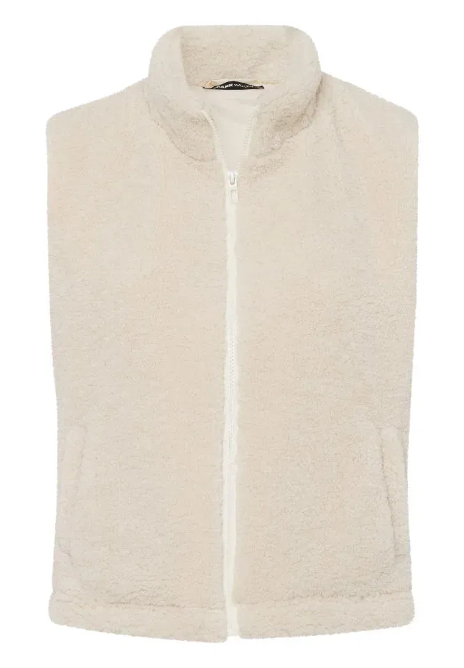 Frank Walder  Dames Bodywarmer, schapenvel, ecru ( WAL.81 )