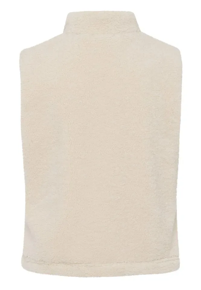 Frank Walder  Dames Bodywarmer, schapenvel, ecru ( WAL.81 )