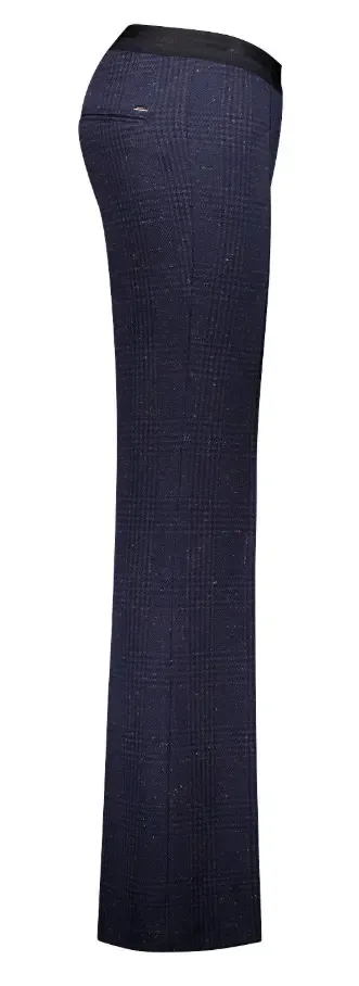 Gardeur Dames broek: Zaria, Blauw gespikkels ( Wollen look en feeling ) ( GAR.22 )