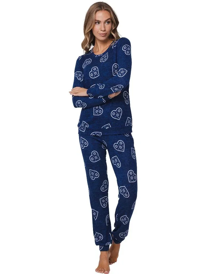 Pastunette Pyjama Dames: Rebelle, Blauw, super zacht en warm ( PAS.112 )