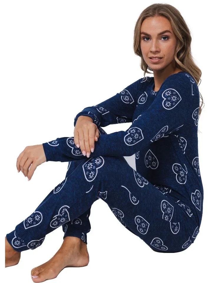 Pastunette Pyjama Dames: Rebelle, Blauw, super zacht en warm ( PAS.112 )