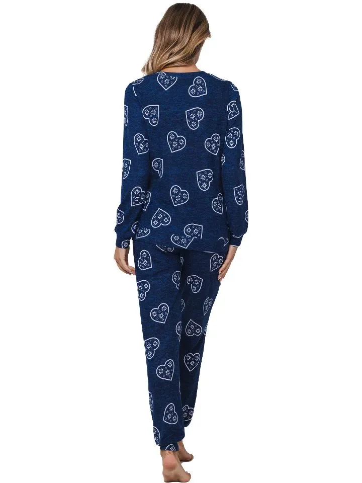 Pastunette Pyjama Dames: Rebelle, Blauw, super zacht en warm ( PAS.112 )