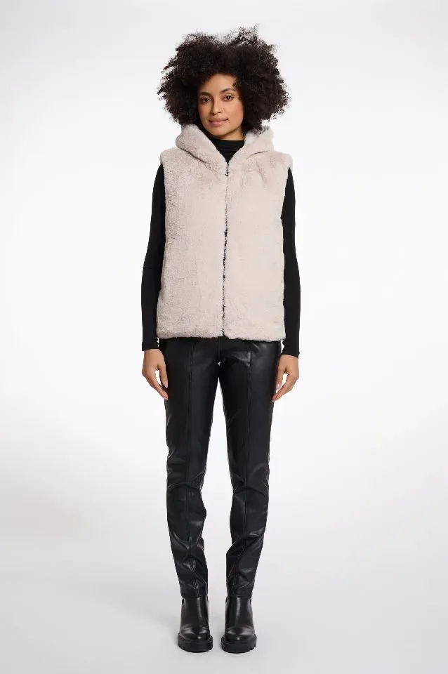 Rino & Pelle Bodywarmer: Hibbo, Stone, omkeerbaar, met kap ( RINO.88 )