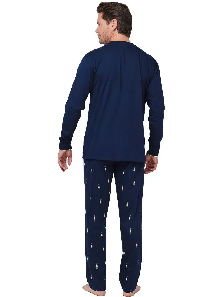 Pastunette Heren pyjama: Blauw, eendjes motief ( PAS.115 )