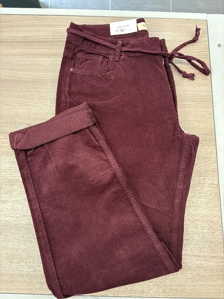 Para Mi broek: Bobby, ribcord, Burgundy Red, L30 ( PARA.383 )