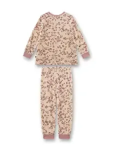 Sanetta Pyjama Meisjes: Velours, ecru / roze ( SAN.166 )