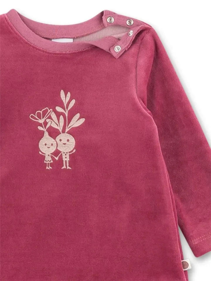 Sanetta Pyjama Meisjes: Bordeaux, velours, Rode bietjes ( SAN.168 )