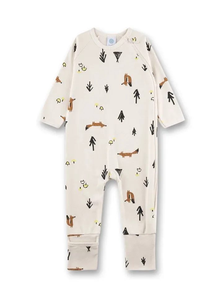 Sanetta Romper pyjama Baby's: Beige, Vosjes motief ( SAN.170 )