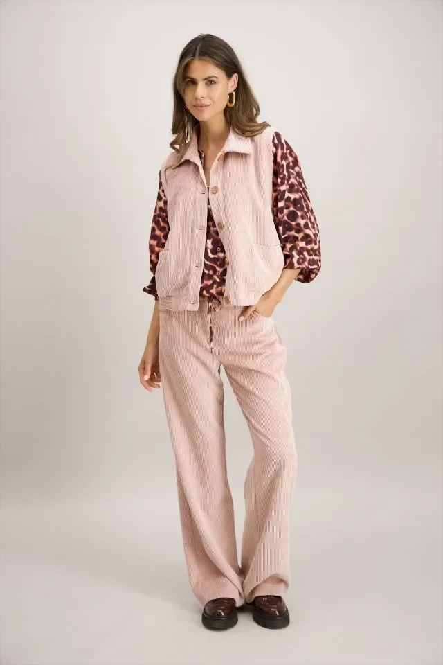 Signe Nature Gilet: Mouwloos, Vieux roze, Ribfluweel ( Signe.1345 )