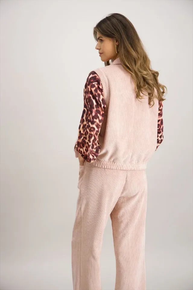 Signe Nature Gilet: Mouwloos, Vieux roze, Ribfluweel ( Signe.1345 )