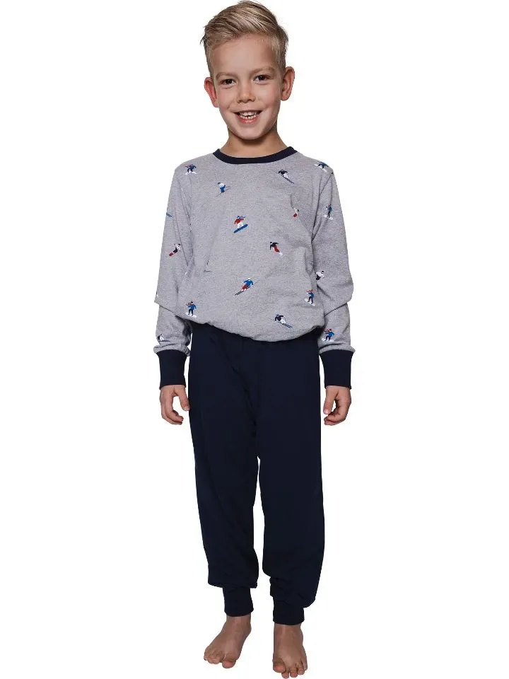 Pastunette Pyjama jongens: Ski motieven, Grijs ( PAS.119 )