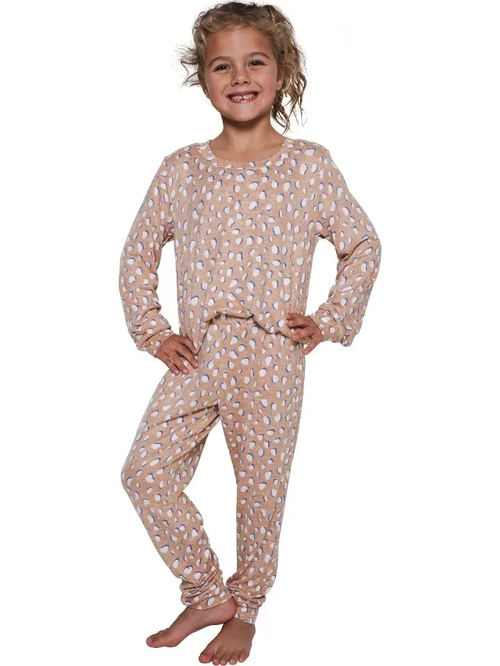 Pastunette Pyjama meisjes: Beige, luipaard print ( PAS.118 )
