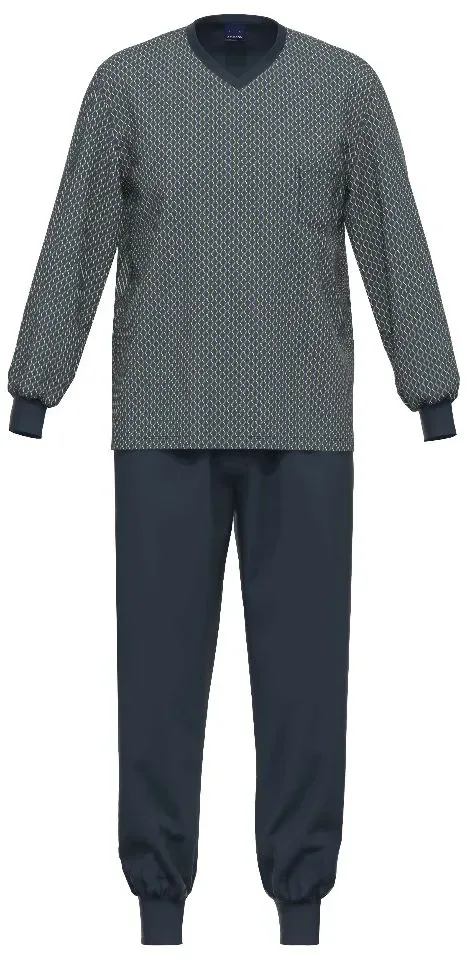 Ammann Heren Pyjama: blauw geprint, tot 4XL ( AMM.666 )