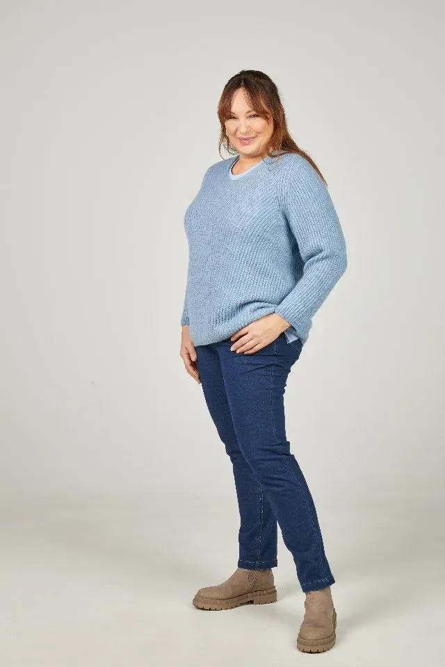 Mona Lisa Pull: Merino wol, Licht blauw ( MONA.174 )