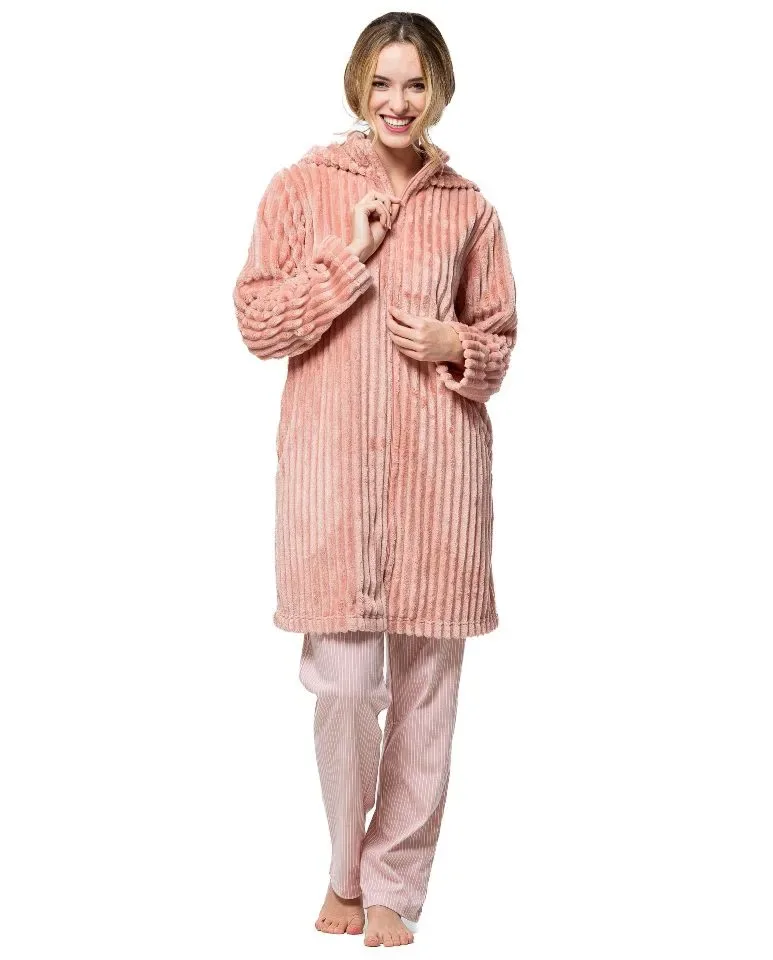 Egatex kamerjas Dames: Peach kleur, Met rits ( EGA.496 )