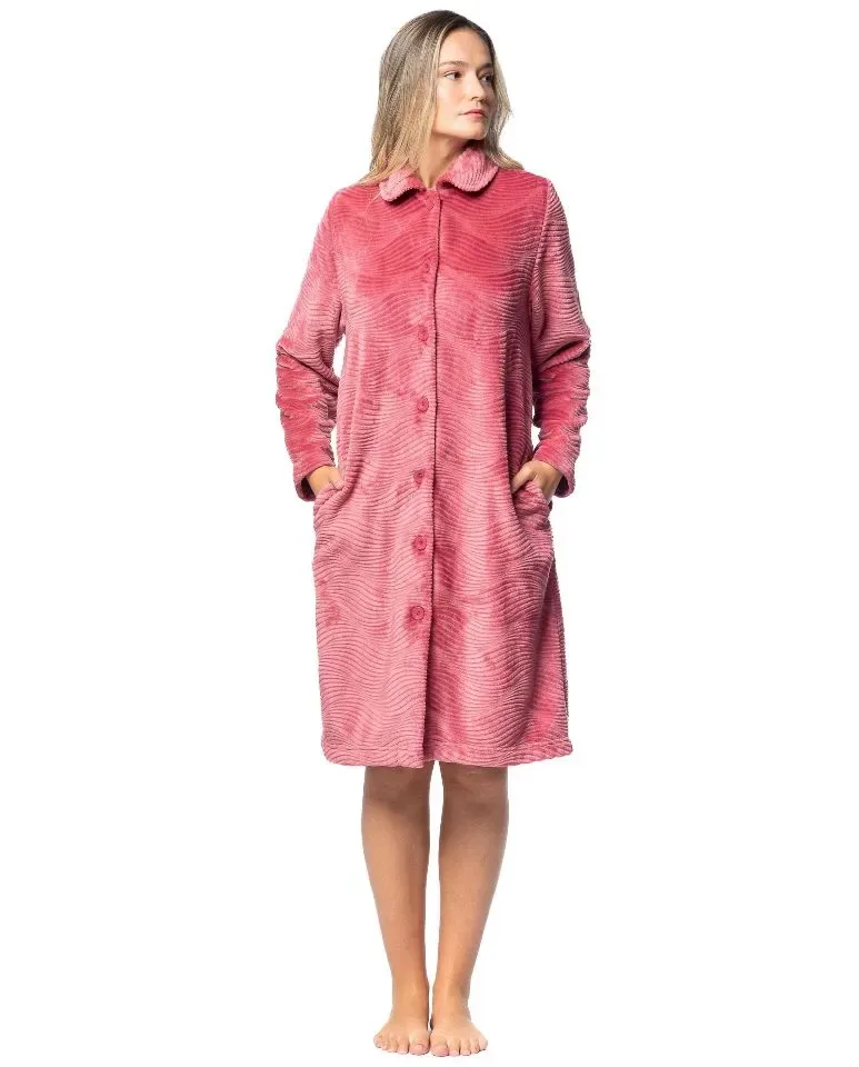 Egatex Dames Kamerjas: Rood, met knopen ( EGA.499 )
