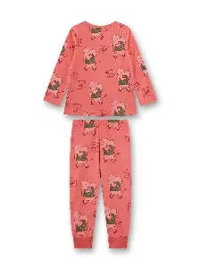 Sanetta pyjama meisjes: Olifanten, donker roze / rood ( SAN.175 )