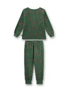 Sanetta pyjama meisjes / Jongens: groen met sterren, badstof  san.176