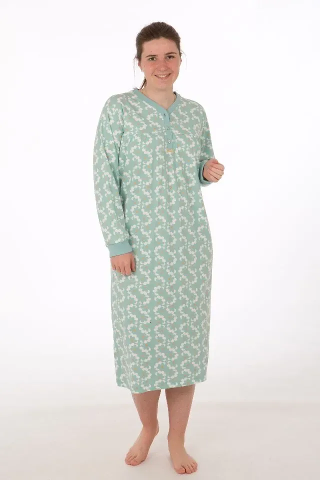 Perlina Dames nachthemd: Janne C, Gemoltoneerd, 115cm ( LINA.90 )