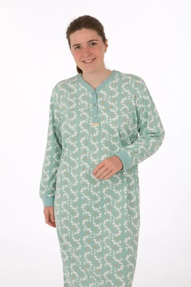 Perlina Dames nachthemd: Janne C, Gemoltoneerd, 115cm ( LINA.90 )
