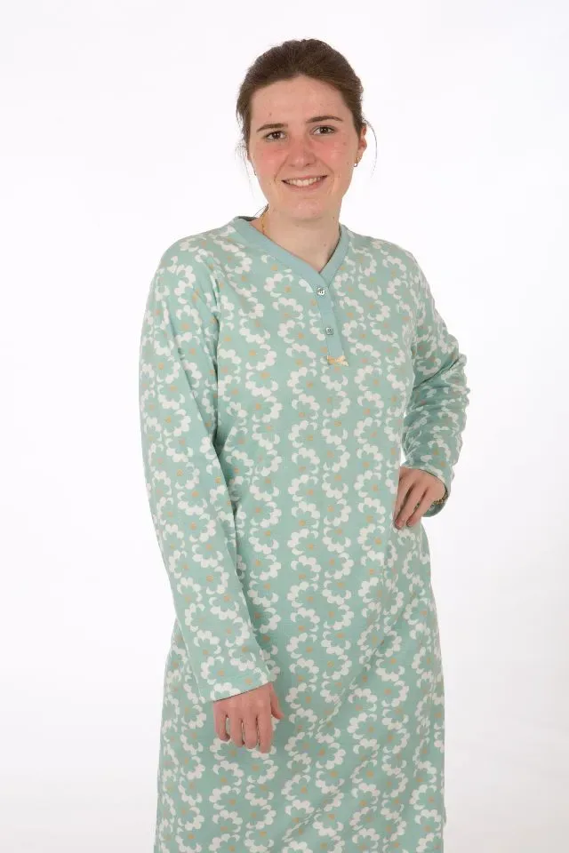 Perlina Dames nachthemd: Janne b, Gemoltoneerd, 100cm ( LINA.92 )