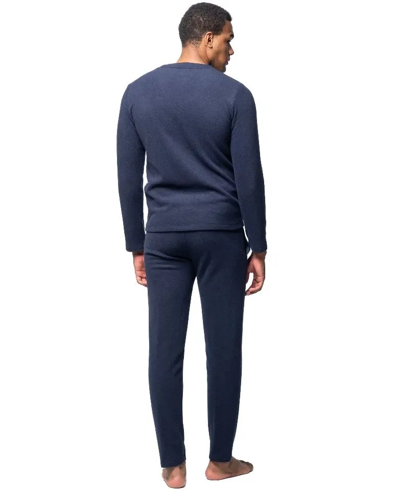 Egatex ( Soy ) Heren pyjama: Warm, blauw geprint ( EGA.504 )