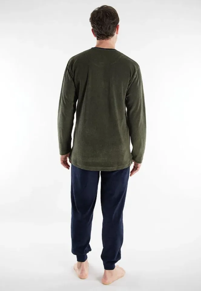 Tom Tailor pyjama heren: Groen, Terry badstof ( TOM.43 )