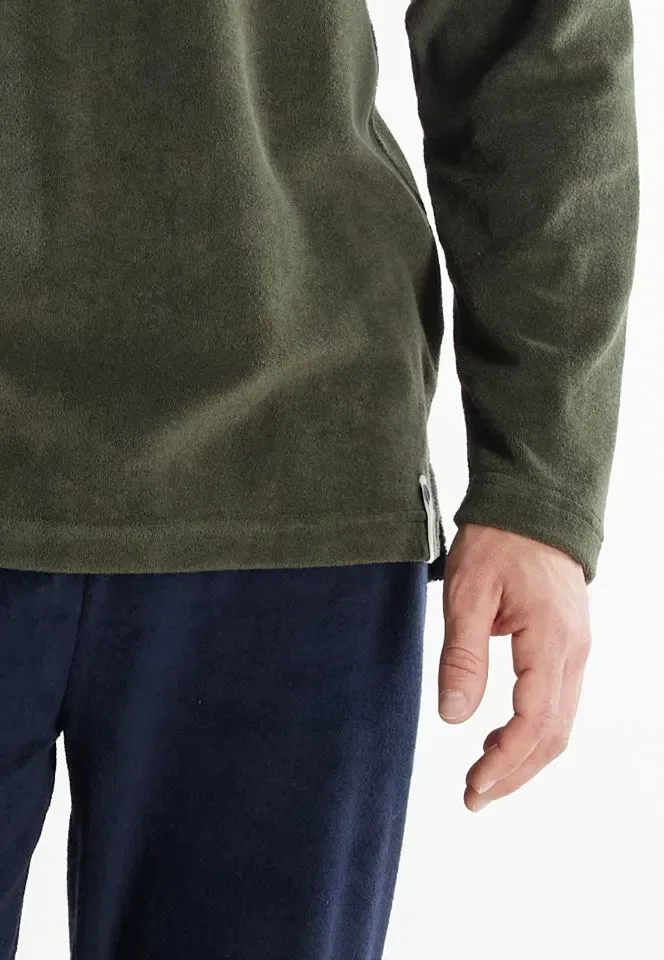Tom Tailor pyjama heren: Groen, Terry badstof ( TOM.43 )