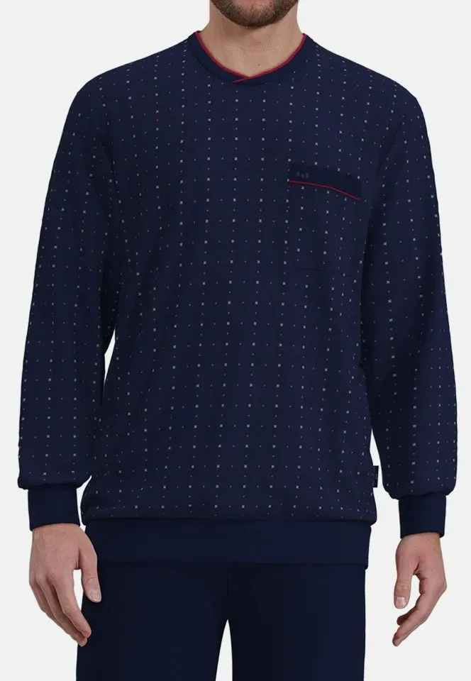 Gotzburg pyjama Heren: Blauw, 100% Katoen ( GOT.73 )