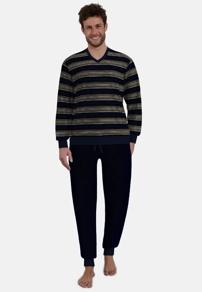 Gotzburg Heren pyjama: velours, V hals ( GOT.75 )