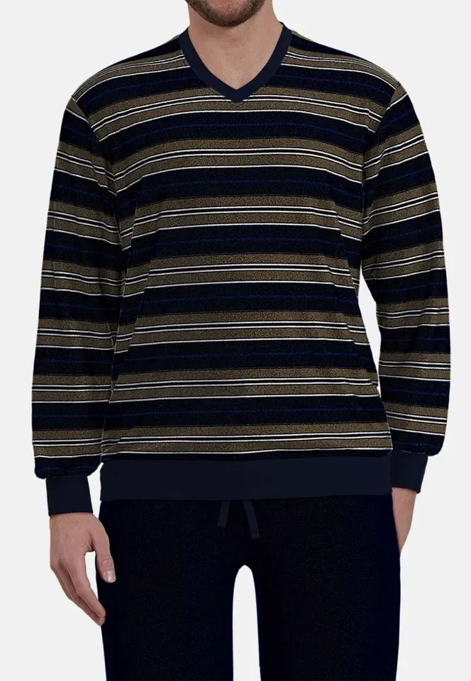 Gotzburg Heren pyjama: velours, V hals ( GOT.75 )
