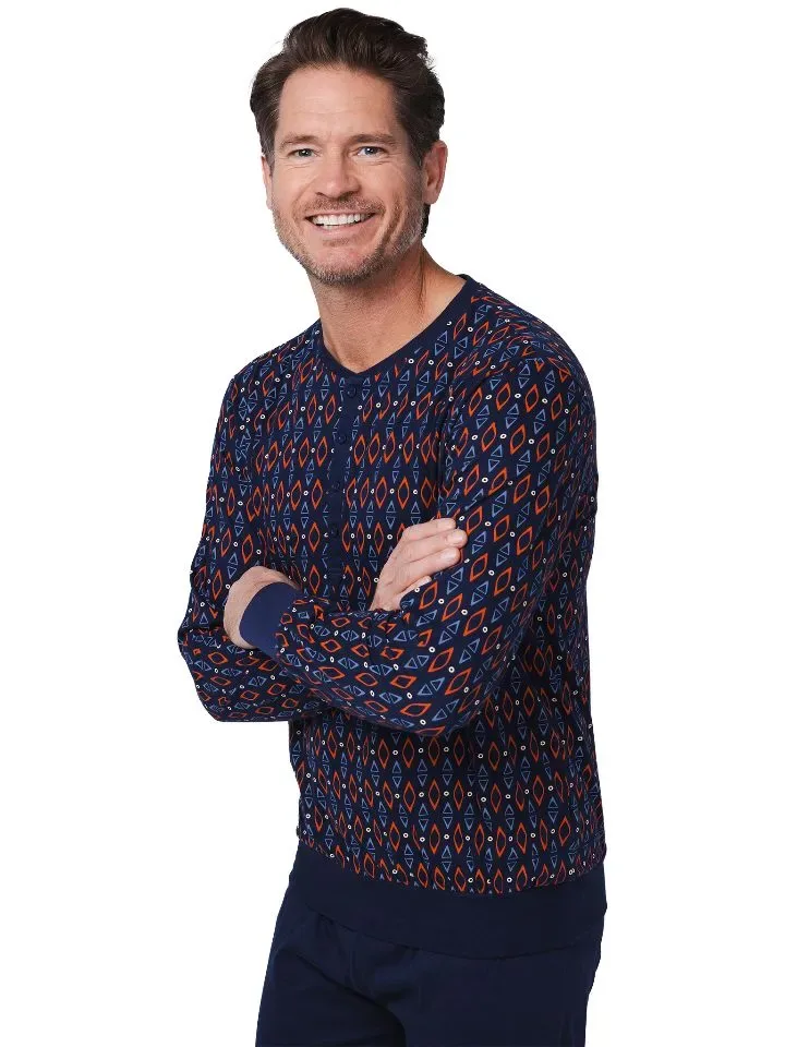 Pastunette Heren Pyjama: Blauw, 100% katoen ( PAS.121 )