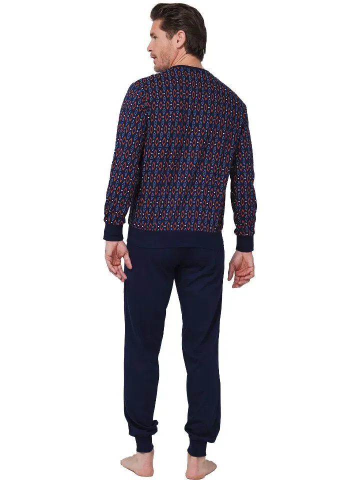 Pastunette Heren Pyjama: Blauw, 100% katoen ( PAS.121 )