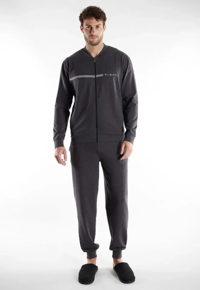 Bugati homewear met rits: Antraciet ( BUGa.1 )