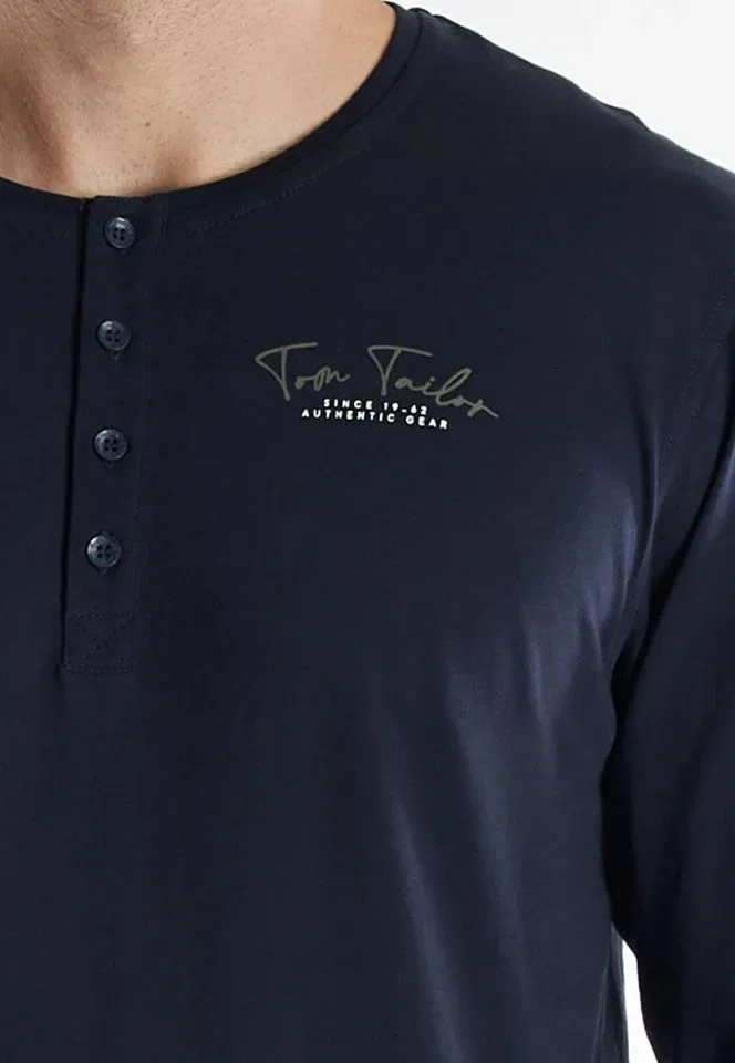 Tom Tailor Pyjama Heren: Blauw, carree broek, 100% Katoen ( TOM.45 )