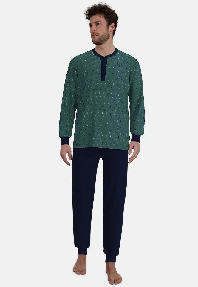 Gotzburg pyjama heren: Groen, katoen ( GOT.77 )