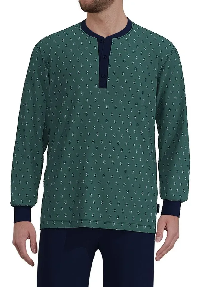 Gotzburg pyjama heren: Groen, katoen ( GOT.77 )