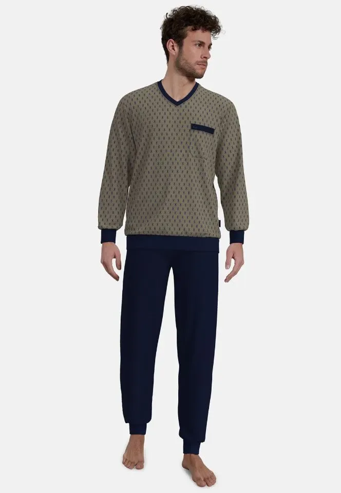 Gotzburg pyjama heren: Taupe, katoen ( GOT.78 )