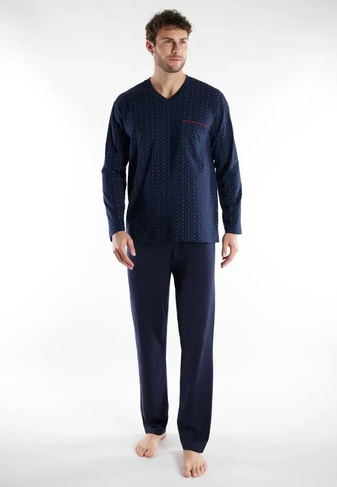 Gotzburg pyjama heren: Blauw, Rechte broek ( GOT.79 )
