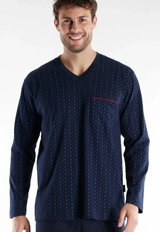 Gotzburg pyjama heren: Blauw, Rechte broek ( GOT.79 )
