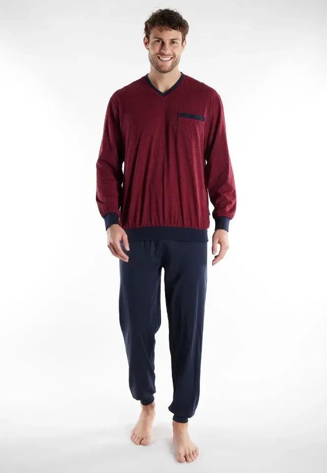 Gotzburg pyjama heren: Rood / blauw ( GOT.80 )