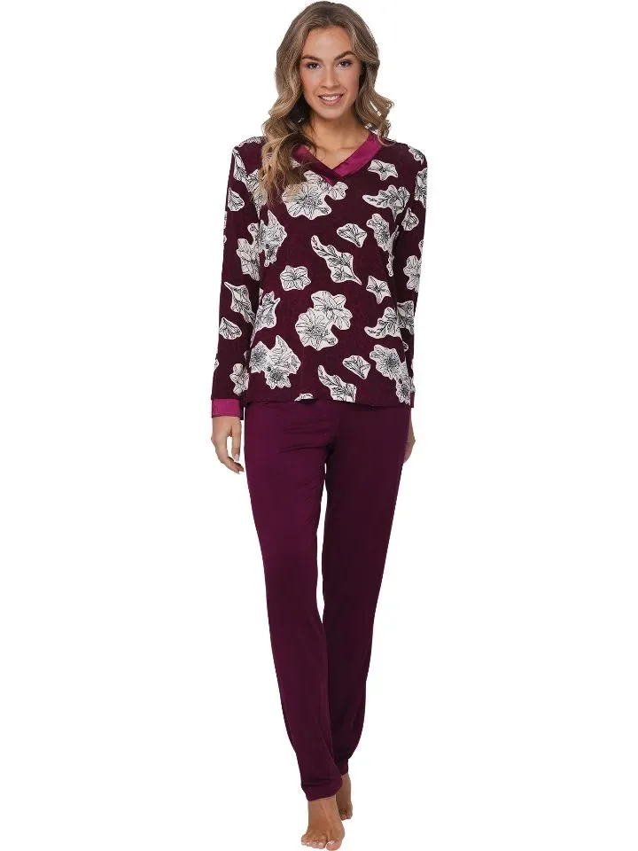 Pastunette Dames pyjama: Bordeaux, Viscose ( PAS.123 )