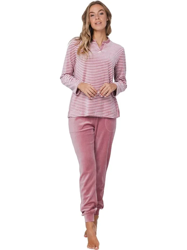 Pastunette Dames pyjama: Roze, Velours, tot 52 ( PAS.126 )