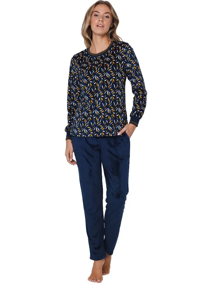 Pastunette Dames pyjama: Blauw, fleece ( PAS.127 )