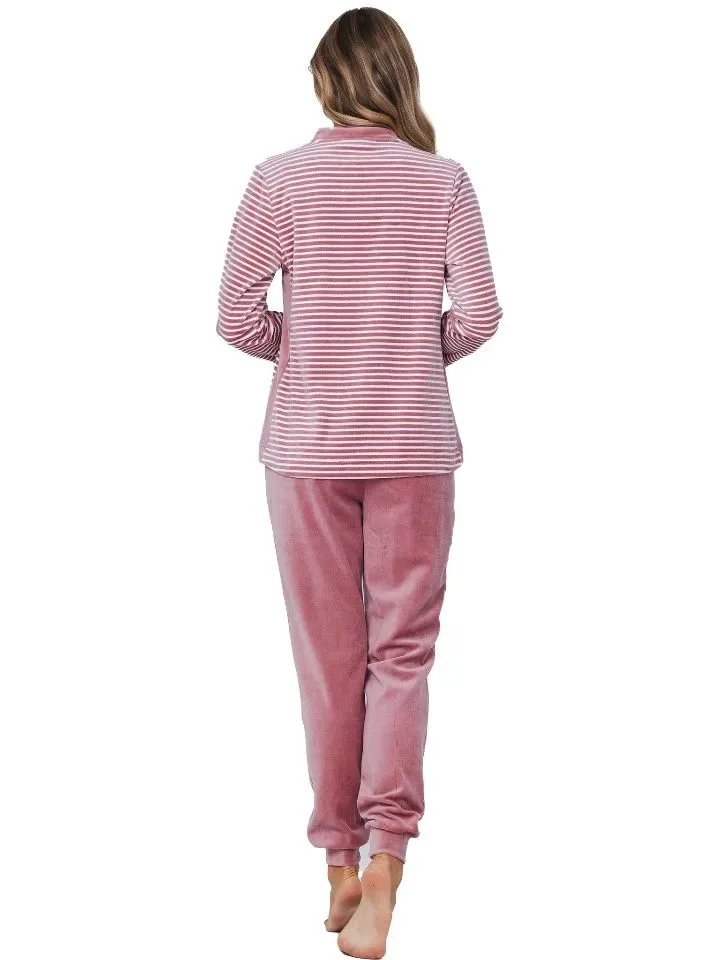 Pastunette Dames pyjama: Roze, Velours, tot 52 ( PAS.126 )