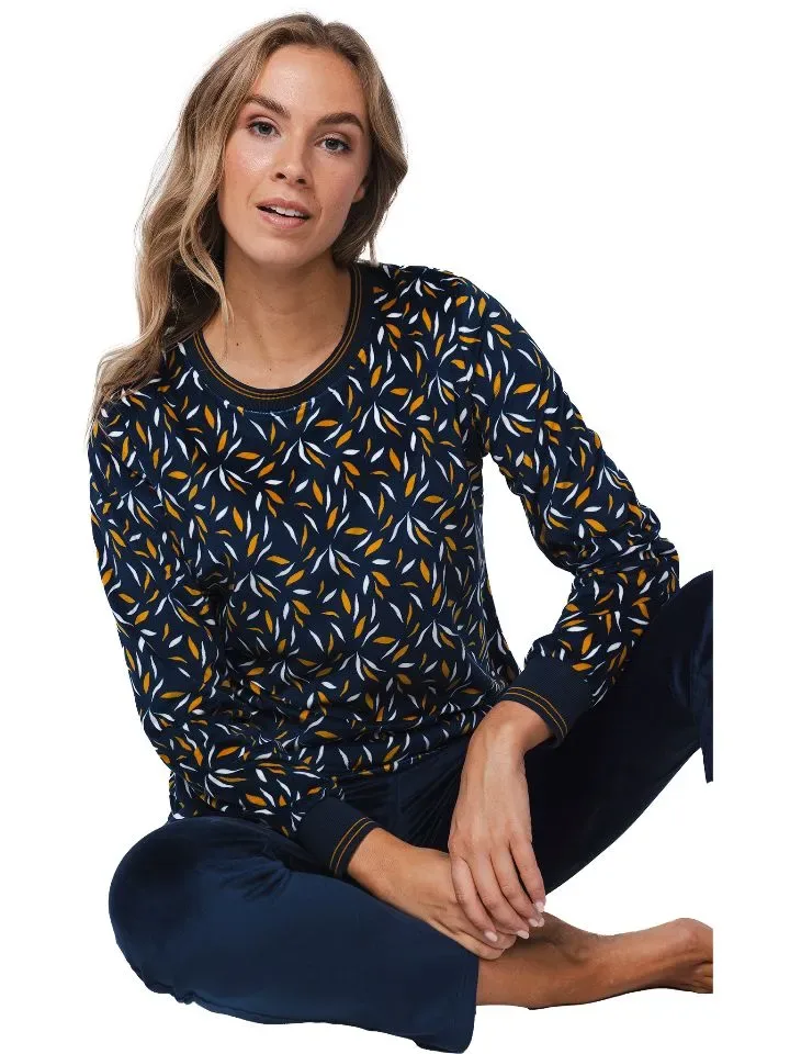 Pastunette Dames pyjama: Blauw, fleece ( PAS.127 )